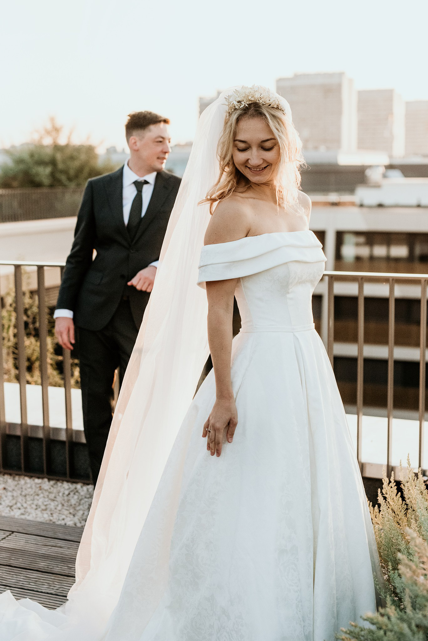 sesja zdjęciowa na dachu